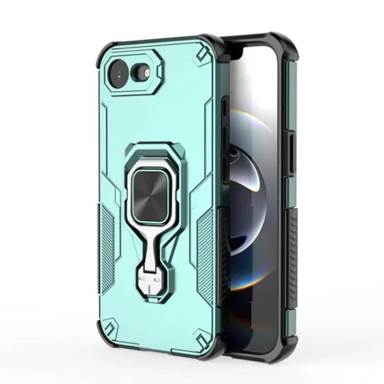 For iPhone 17e / 16e WANLONFENG Metal Kickstand Phone Case with Screen Protector