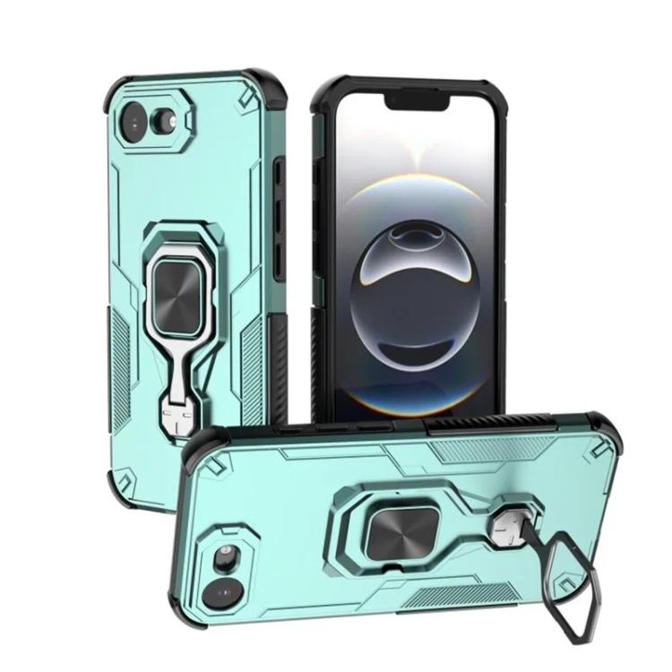 For iPhone 17e / 16e WANLONFENG Metal Kickstand Phone Case with Screen Protector