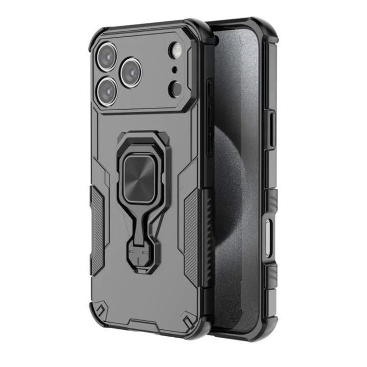For iPhone 17 Pro Max WANLONFENG Metal Kickstand Phone Case with Screen Protector