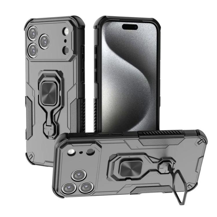 For iPhone 17 Pro Max WANLONFENG Metal Kickstand Phone Case with Screen Protector