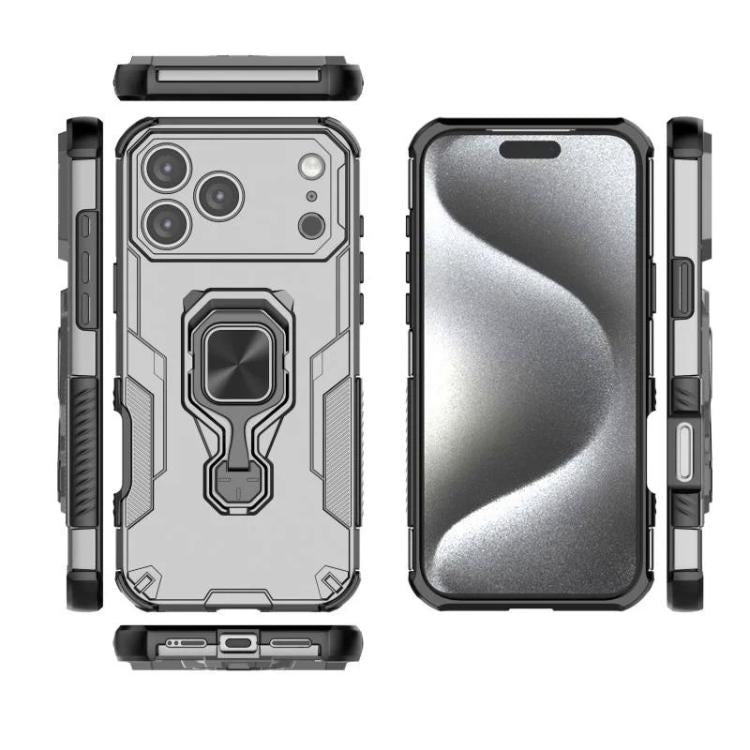 For iPhone 17 Pro Max WANLONFENG Metal Kickstand Phone Case with Screen Protector