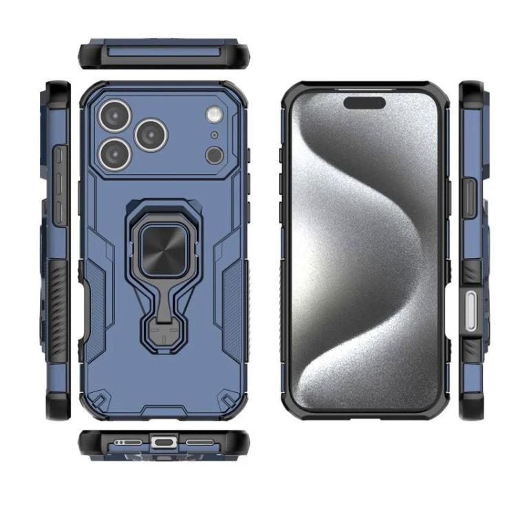 For iPhone 17 Pro Max WANLONFENG Metal Kickstand Phone Case with Screen Protector