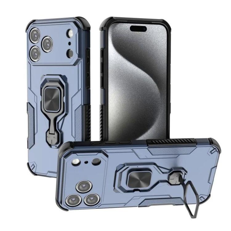 For iPhone 17 Pro WANLONFENG Metal Kickstand Phone Case with Screen Protector