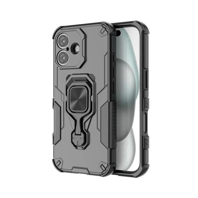 For iPhone 17 WANLONFENG Metal Kickstand Phone Case with Screen Protector