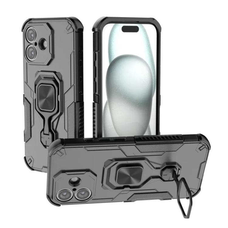 For iPhone 17 WANLONFENG Metal Kickstand Phone Case with Screen Protector
