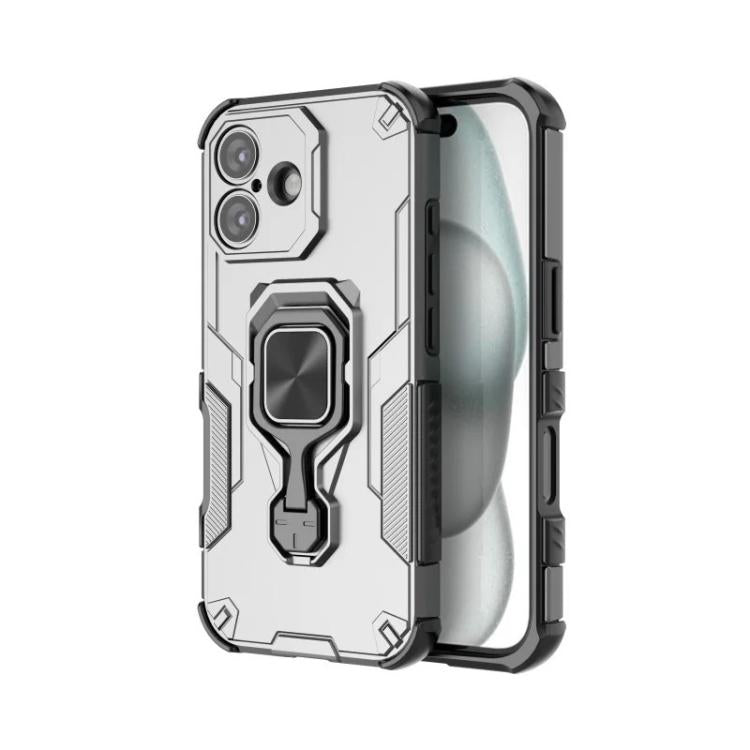 For iPhone 17 WANLONFENG Metal Kickstand Phone Case with Screen Protector
