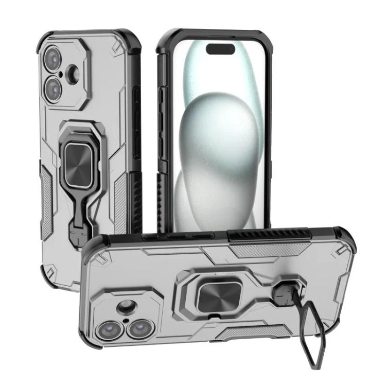 For iPhone 17 WANLONFENG Metal Kickstand Phone Case with Screen Protector