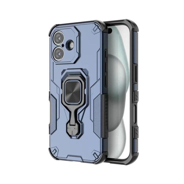 For iPhone 17 WANLONFENG Metal Kickstand Phone Case with Screen Protector