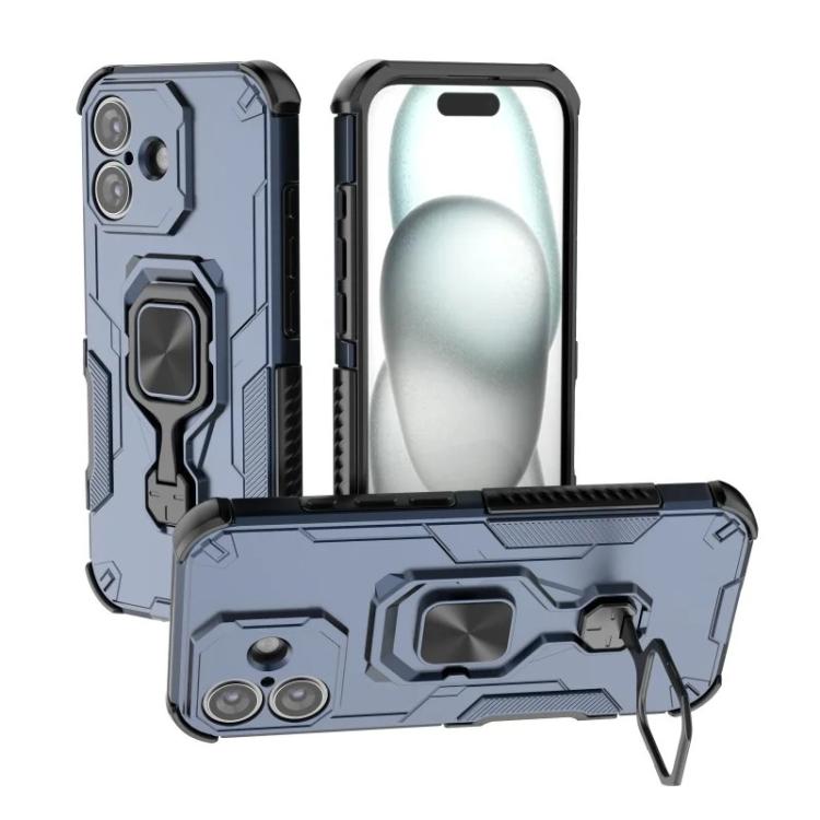 For iPhone 17 WANLONFENG Metal Kickstand Phone Case with Screen Protector