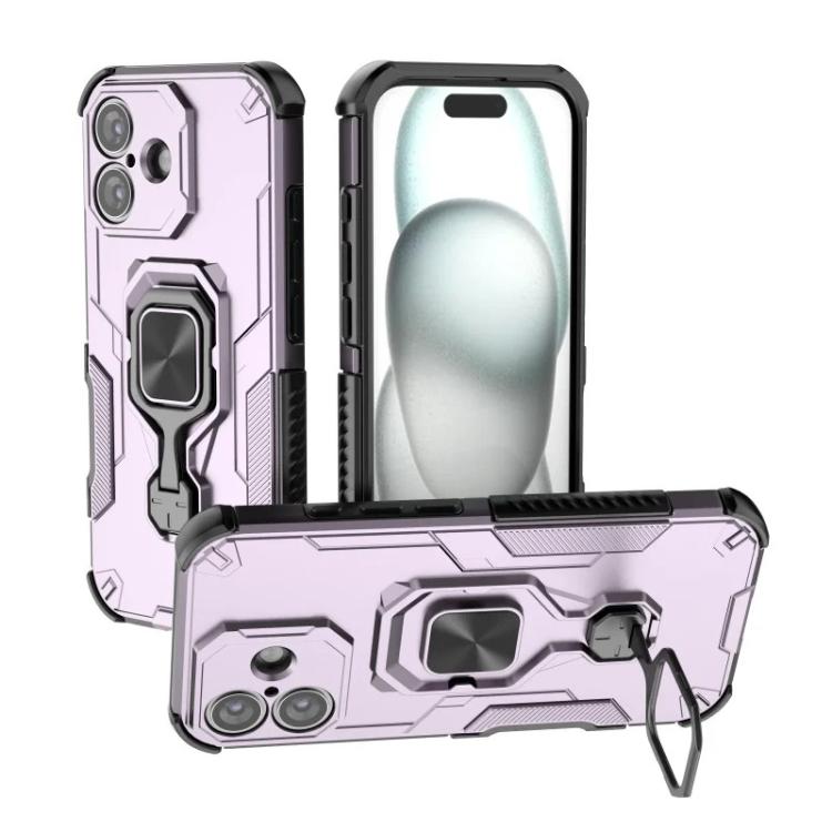 For iPhone 17 WANLONFENG Metal Kickstand Phone Case with Screen Protector