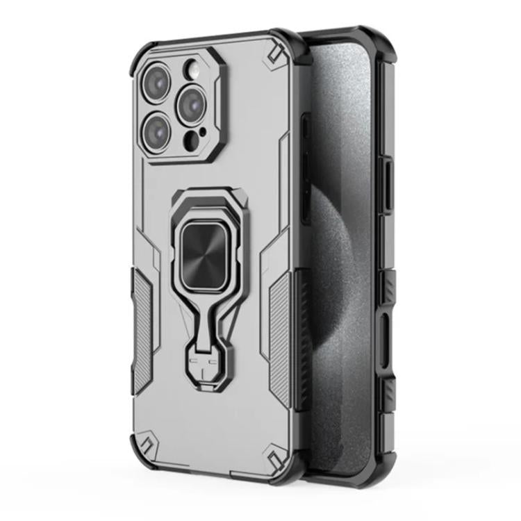 For iPhone 16 Pro Max WANLONFENG Metal Kickstand Phone Case with Screen Protector
