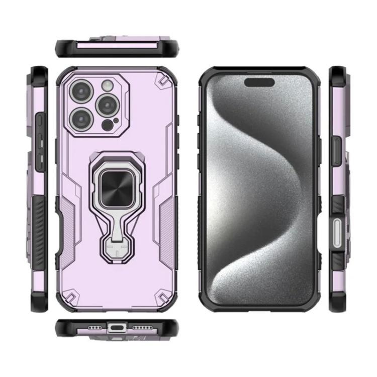 For iPhone 16 Pro Max WANLONFENG Metal Kickstand Phone Case with Screen Protector