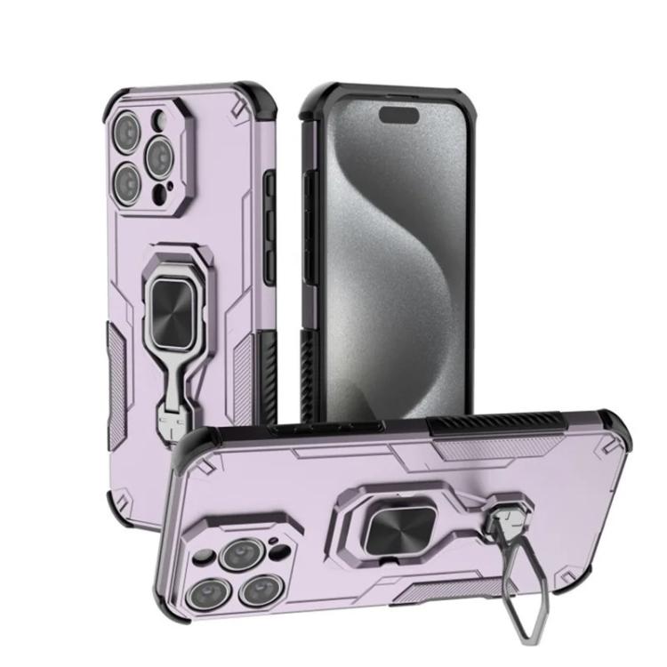 For iPhone 16 Pro Max WANLONFENG Metal Kickstand Phone Case with Screen Protector