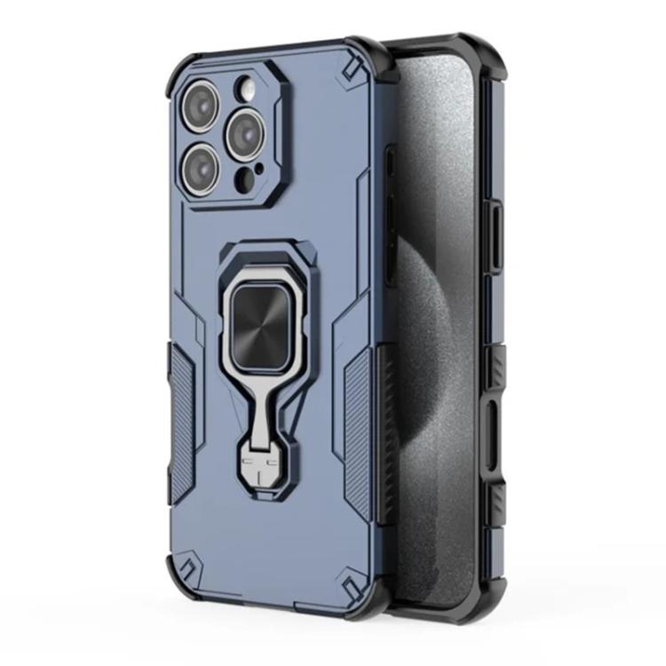 For iPhone 16 Pro WANLONFENG Metal Kickstand Phone Case with Screen Protector