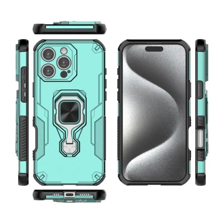 For iPhone 16 Pro WANLONFENG Metal Kickstand Phone Case with Screen Protector