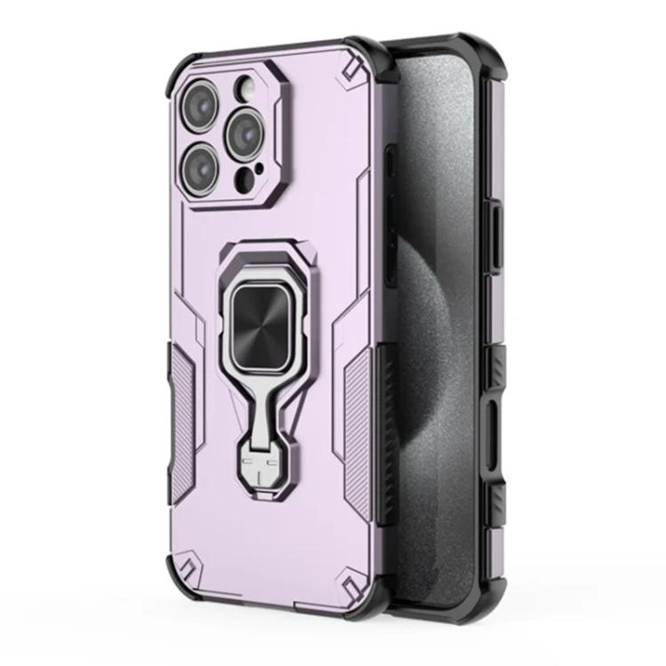 For iPhone 16 Pro WANLONFENG Metal Kickstand Phone Case with Screen Protector