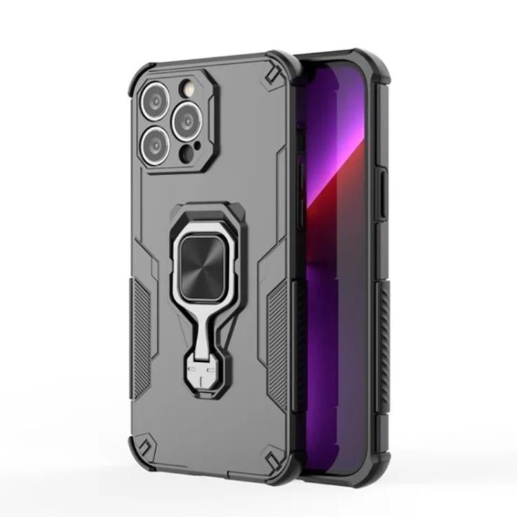 For iPhone 15 Pro WANLONFENG Metal Kickstand Phone Case with Screen Protector