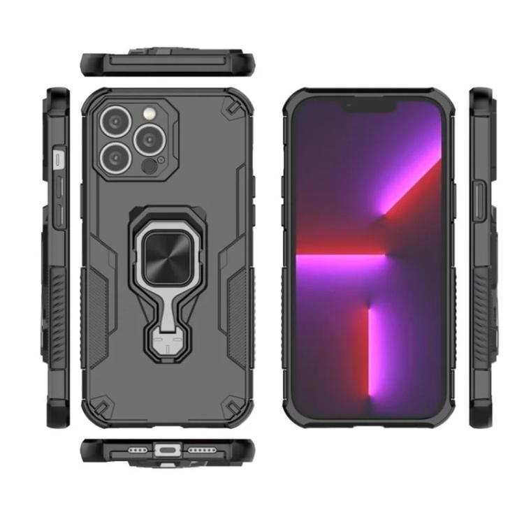 For iPhone 15 Pro WANLONFENG Metal Kickstand Phone Case with Screen Protector