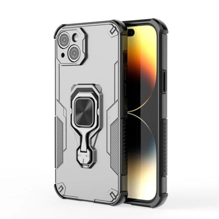 For iPhone 15 WANLONFENG Metal Kickstand Phone Case with Screen Protector