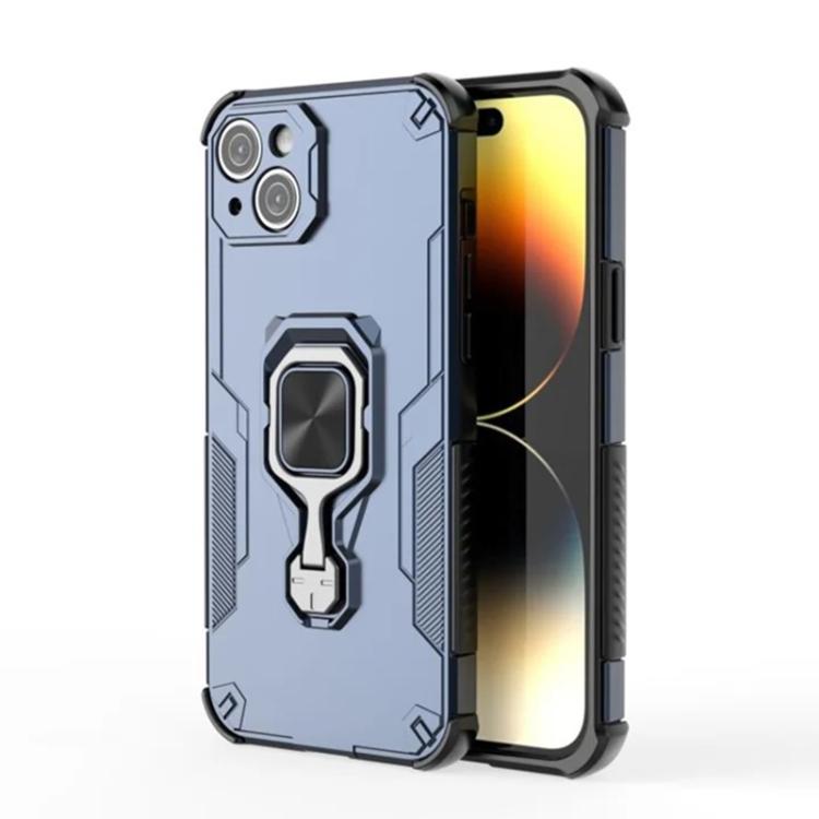 For iPhone 15 WANLONFENG Metal Kickstand Phone Case with Screen Protector