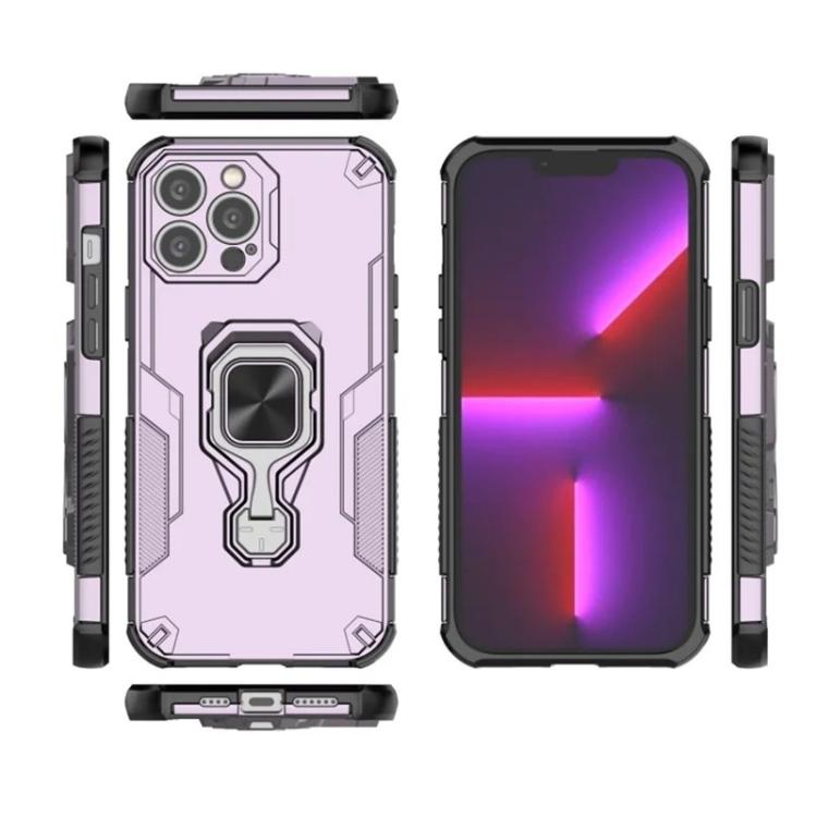 For iPhone 14 Pro WANLONFENG Metal Kickstand Phone Case with Screen Protector