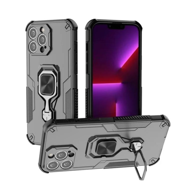 For iPhone 14 Pro Max WANLONFENG Metal Kickstand Phone Case with Screen Protector