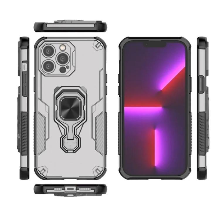 For iPhone 14 Pro Max WANLONFENG Metal Kickstand Phone Case with Screen Protector