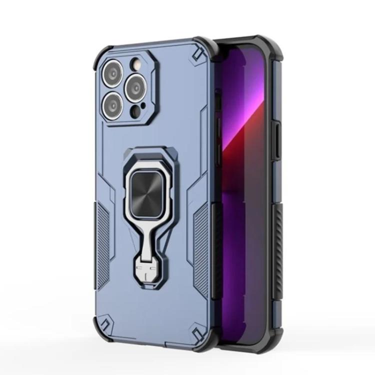 For iPhone 13 Pro Max WANLONFENG Metal Kickstand Phone Case with Screen Protector