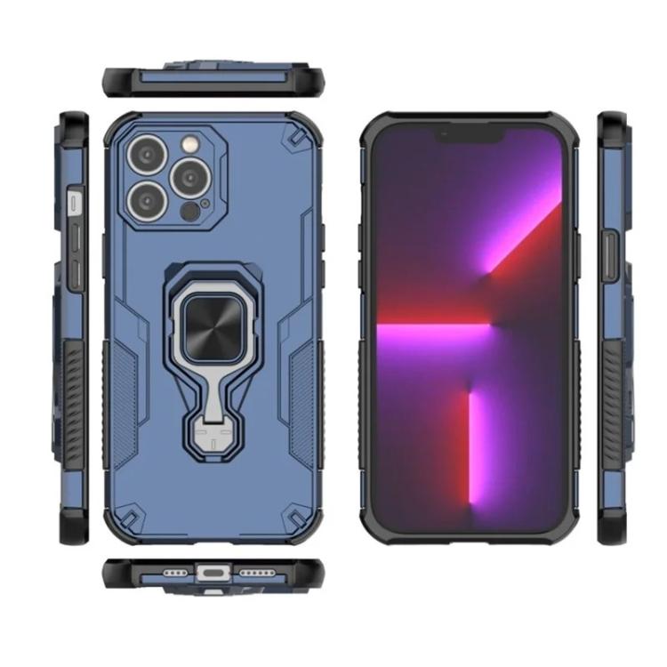 For iPhone 13 Pro WANLONFENG Metal Kickstand Phone Case with Screen Protector