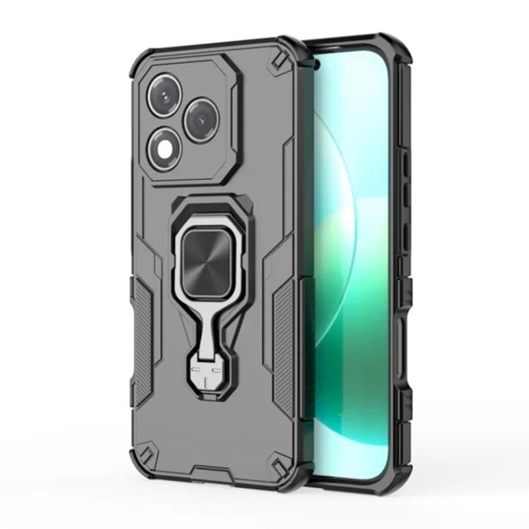 For Honor 400 Lite Global WANLONFENG Metal Kickstand Phone Case with Screen Protector