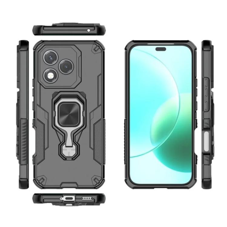 For Honor 400 Lite Global WANLONFENG Metal Kickstand Phone Case with Screen Protector