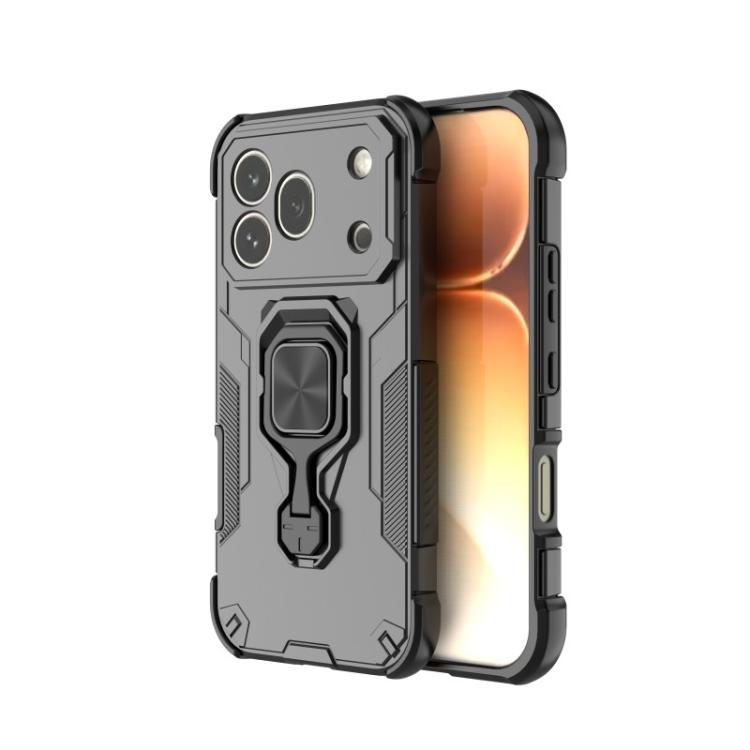 For Honor 600 Pro Global WANLONFENG Metal Kickstand Phone Case with Screen Protector