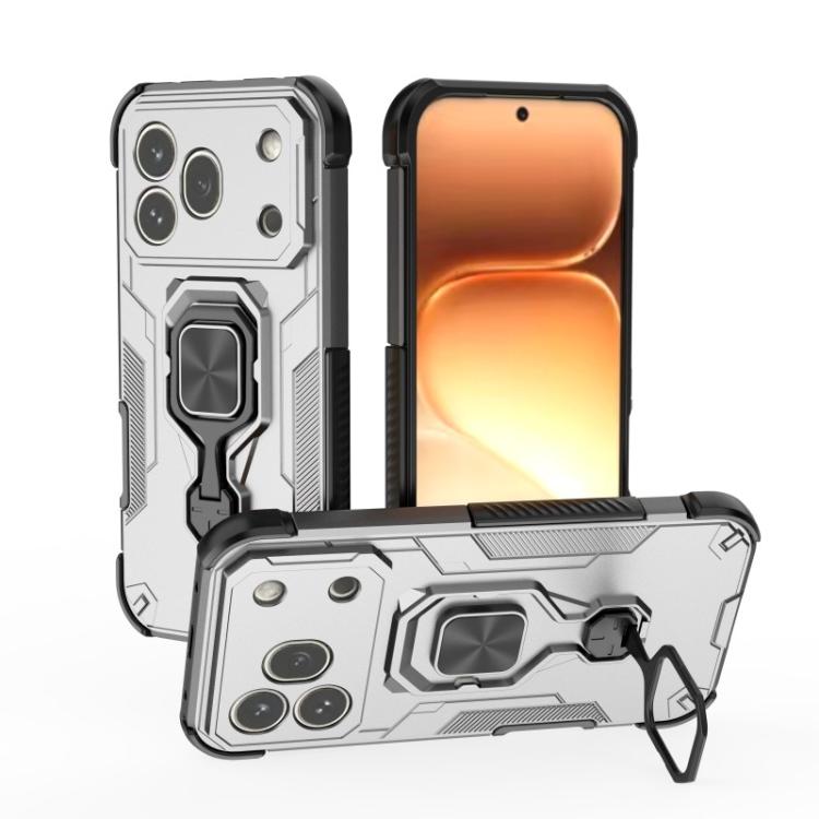 For Honor 600 Pro Global WANLONFENG Metal Kickstand Phone Case with Screen Protector