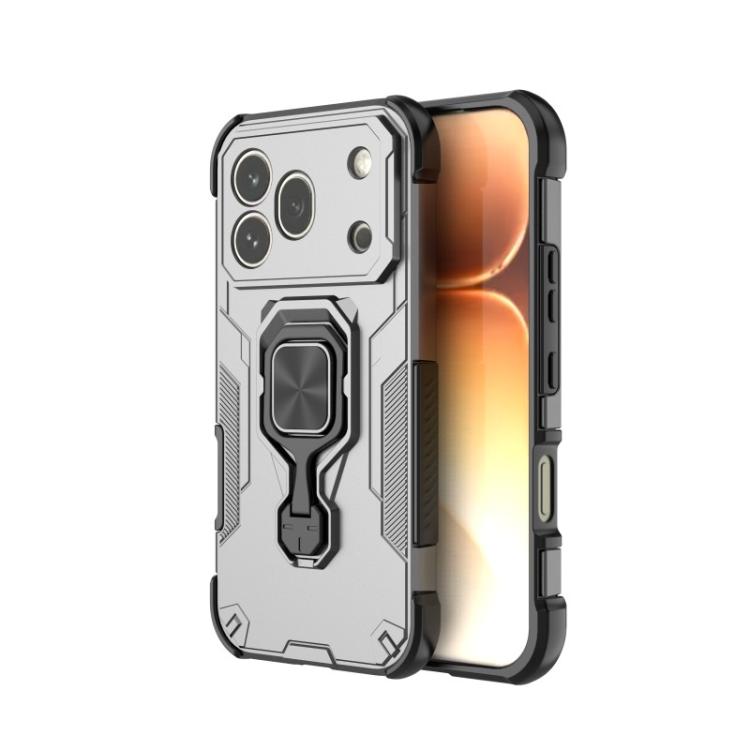 For Honor 600 Pro Global WANLONFENG Metal Kickstand Phone Case with Screen Protector
