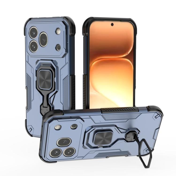 For Honor 600 Pro Global WANLONFENG Metal Kickstand Phone Case with Screen Protector