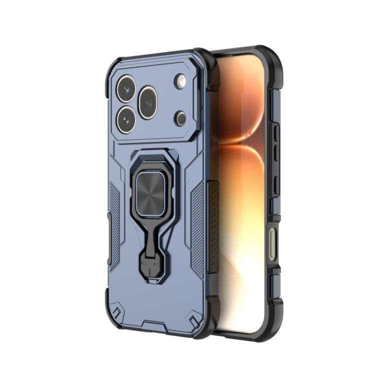 For Honor 600 Pro Global WANLONFENG Metal Kickstand Phone Case with Screen Protector