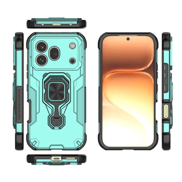 For Honor 600 Pro Global WANLONFENG Metal Kickstand Phone Case with Screen Protector