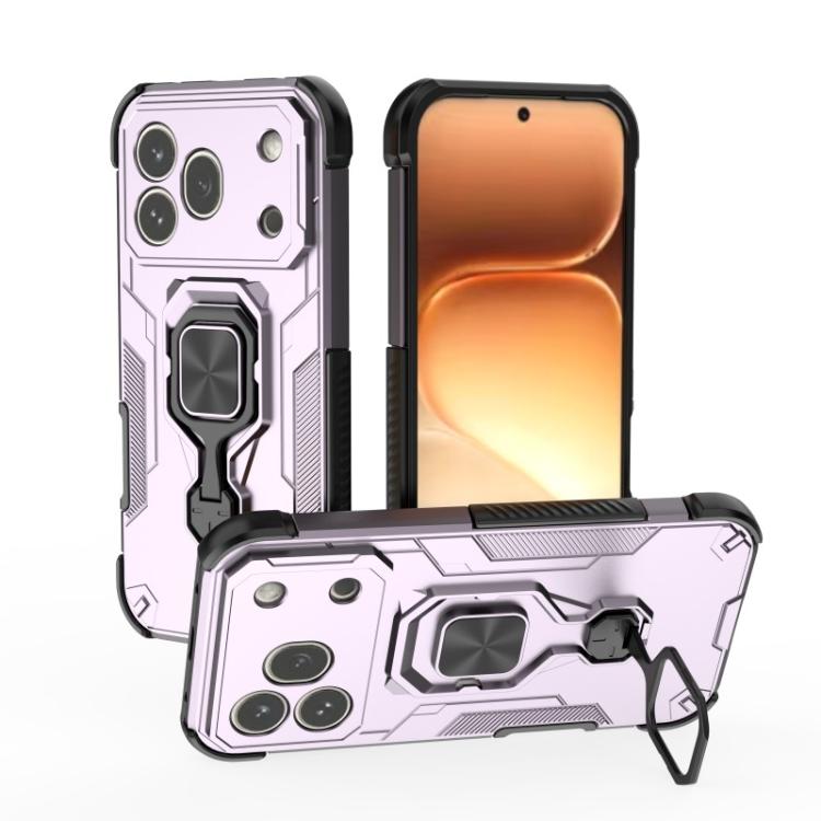 For Honor 600 Pro Global WANLONFENG Metal Kickstand Phone Case with Screen Protector