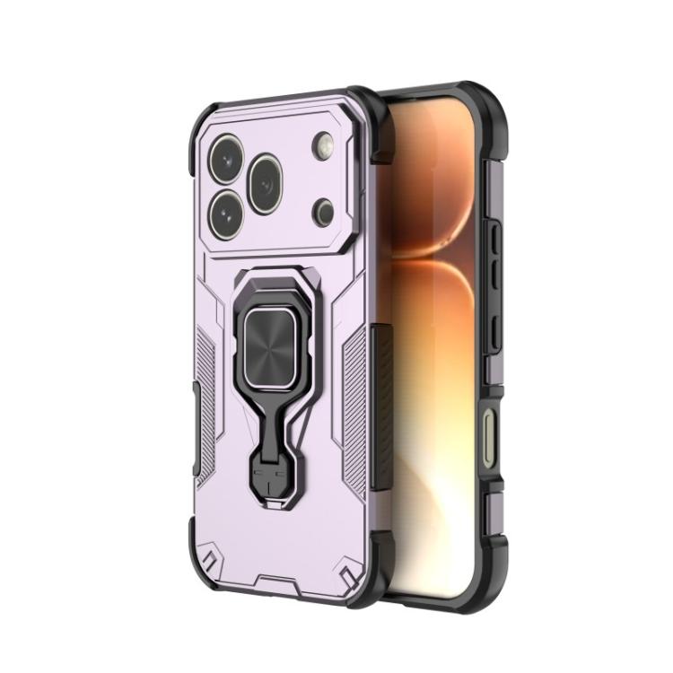 For Honor 600 Pro Global WANLONFENG Metal Kickstand Phone Case with Screen Protector