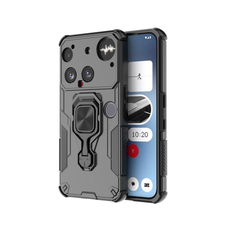 For Nothing Phone 3 WANLONFENG Metal Kickstand Phone Case with Screen Protector