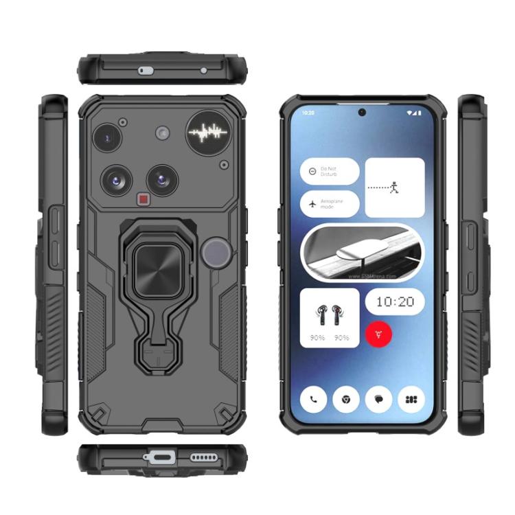 For Nothing Phone 3 WANLONFENG Metal Kickstand Phone Case with Screen Protector
