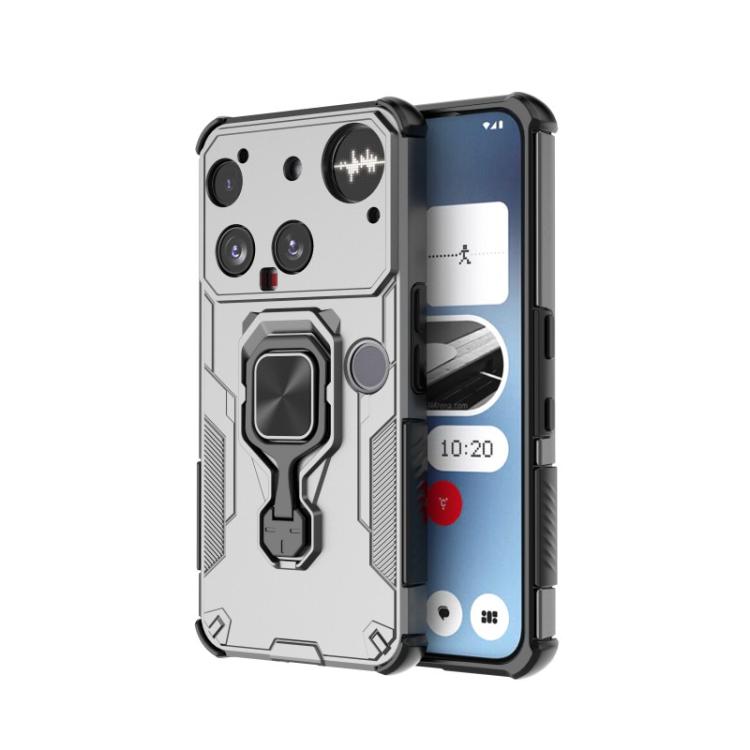 For Nothing Phone 3 WANLONFENG Metal Kickstand Phone Case with Screen Protector