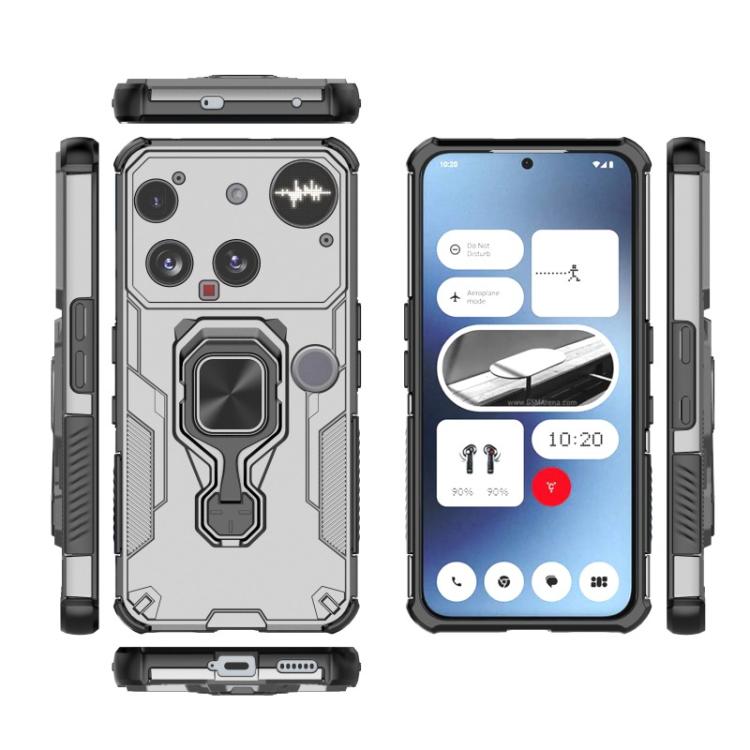 For Nothing Phone 3 WANLONFENG Metal Kickstand Phone Case with Screen Protector