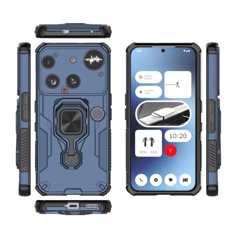 For Nothing Phone 3 WANLONFENG Metal Kickstand Phone Case with Screen Protector