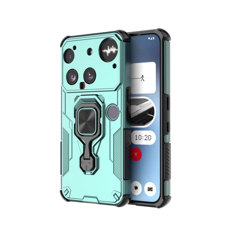 For Nothing Phone 3 WANLONFENG Metal Kickstand Phone Case with Screen Protector