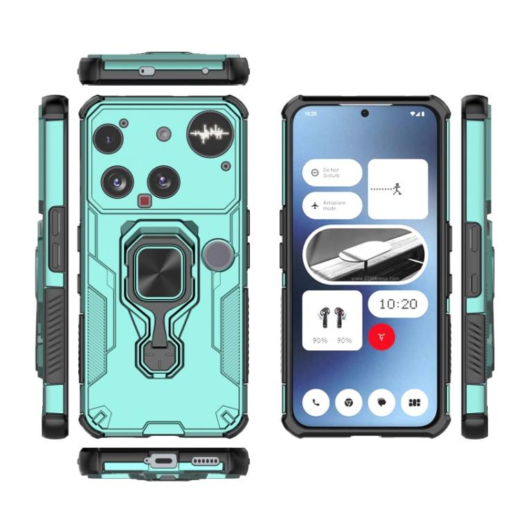 For Nothing Phone 3 WANLONFENG Metal Kickstand Phone Case with Screen Protector