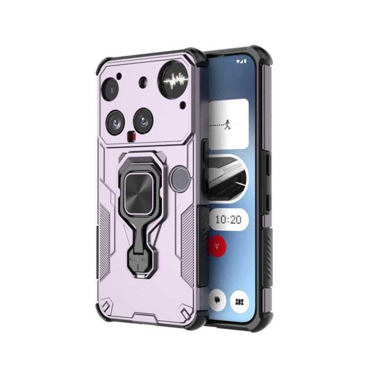 For Nothing Phone 3 WANLONFENG Metal Kickstand Phone Case with Screen Protector