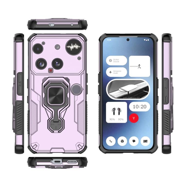 For Nothing Phone 3 WANLONFENG Metal Kickstand Phone Case with Screen Protector