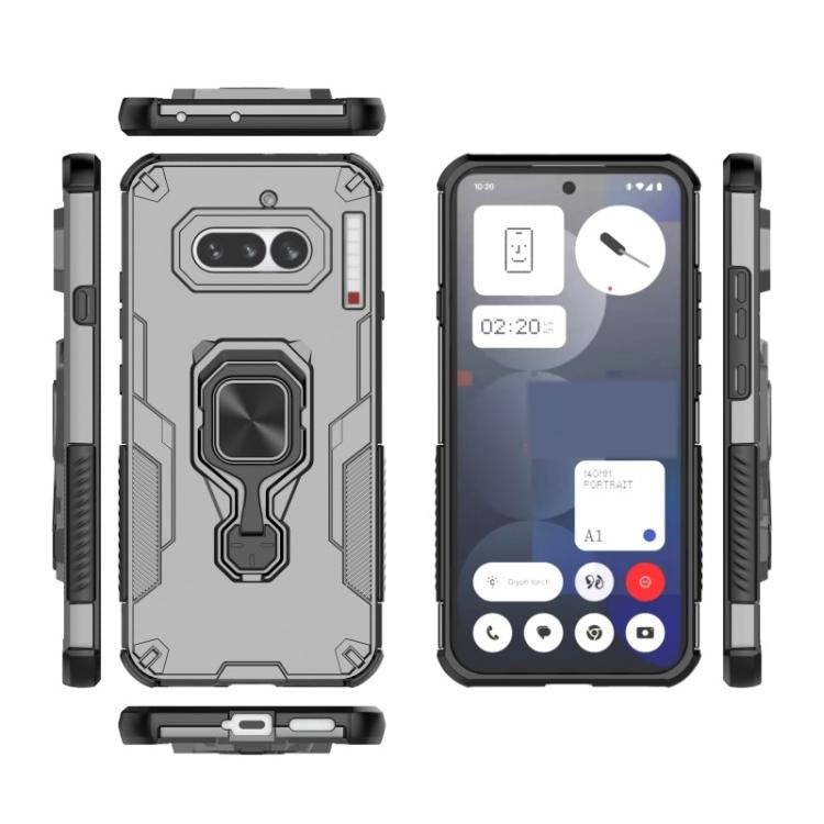 For Nothing Phone 4a WANLONFENG Metal Kickstand Phone Case with Screen Protector