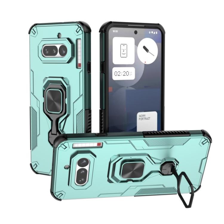 For Nothing Phone 4a WANLONFENG Metal Kickstand Phone Case with Screen Protector